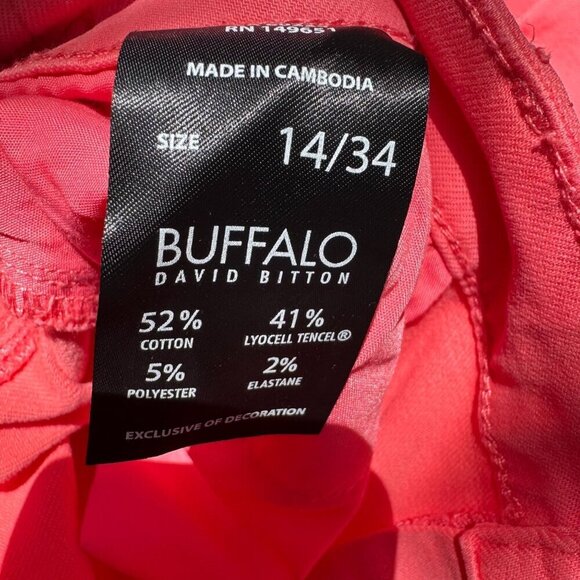 Buffalo David Bitton Havana High-Rise Ankle Skinny Jeans Soft Stretch Pink 14/34 - Picture 6 of 8